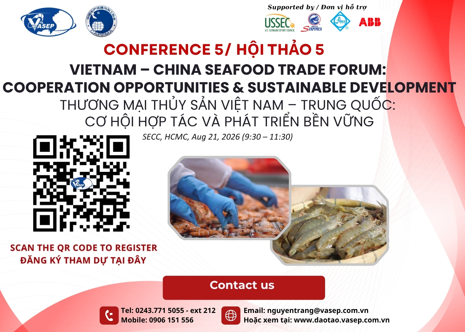 Chương trình hội thảo: Thương mại thủy sản Việt Nam - Trung Quốc: Cơ hội hợp tác và phát triển bền vững